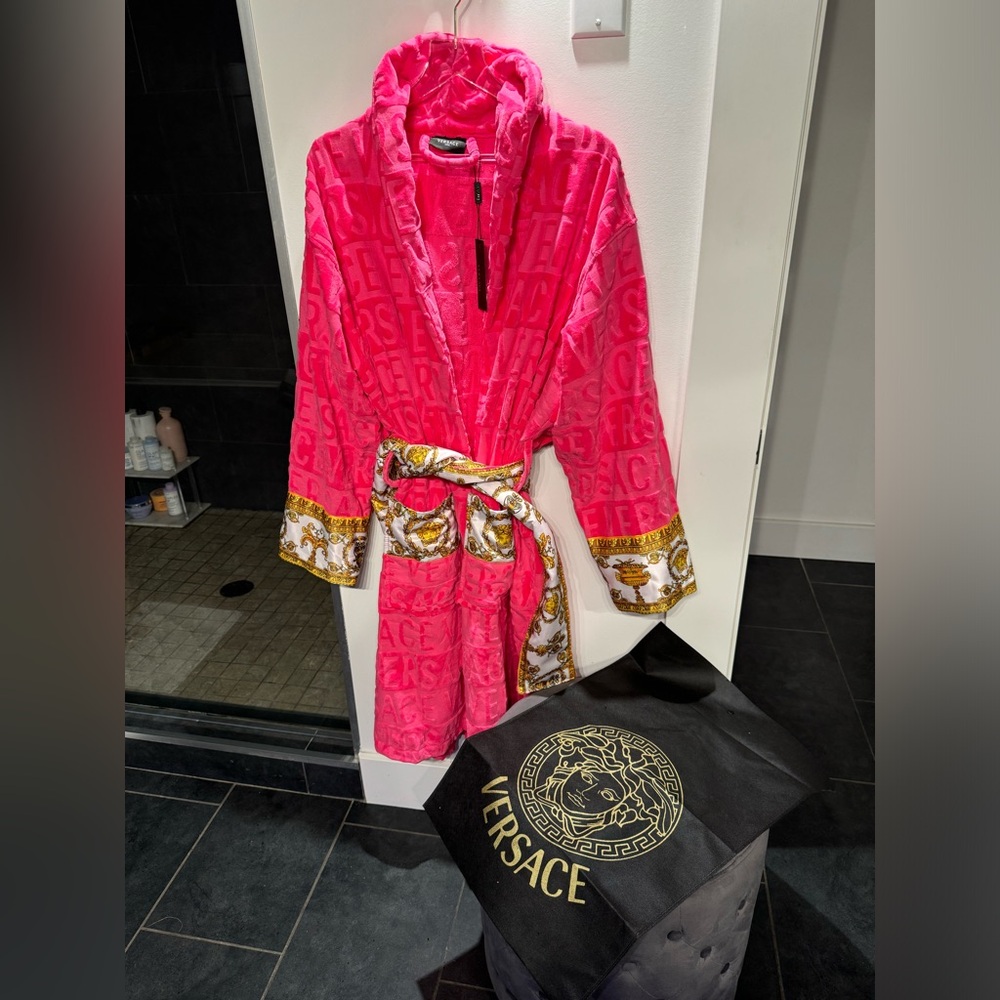 Versace Home Pink and Gold Bathrobe